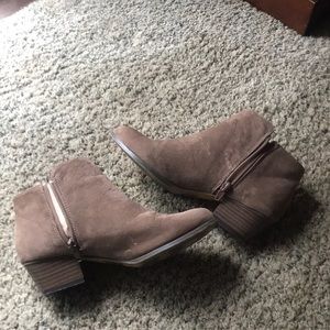Brown healed booties